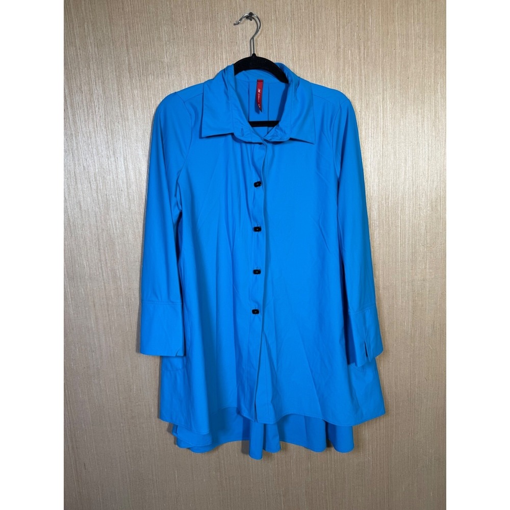 ic by Conie K Women's‎ Blue Button Down Tunic Dress - Small Made in USA